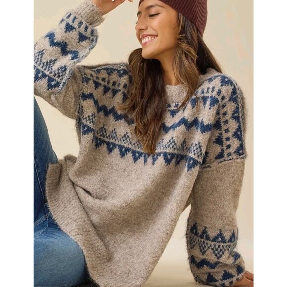 Altar'd State Sweaters - NWT Altard State Fair Isle Sweater Wool Blend Ski Resort Gorpcore COZY Soft Sz M